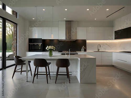 Modern White Kitchen in a Luxury Estate Home