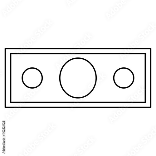 Money line art vector illustration, money outline line icon, paper money cash clip art