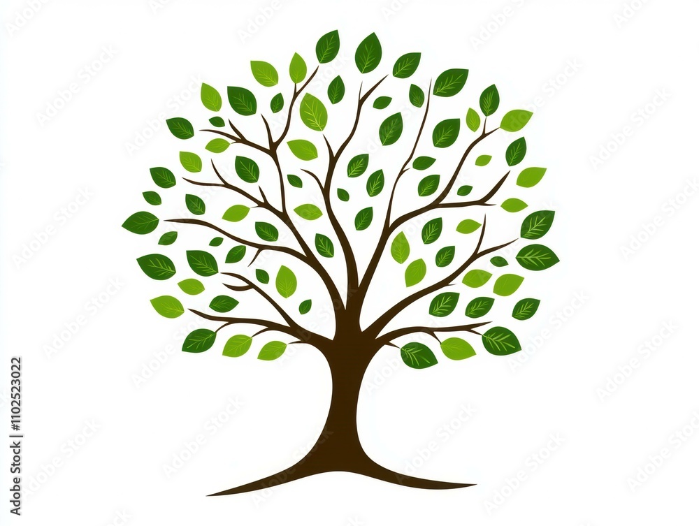 Fototapeta premium A lush green tree in full bloom. AI.