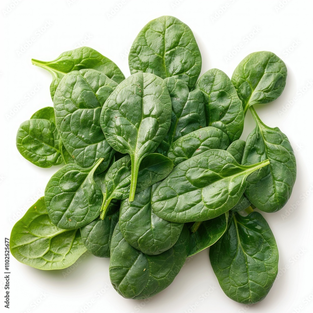 Baby spinach leaves isolated on white background. Baby spinach leaves isolated on white background.