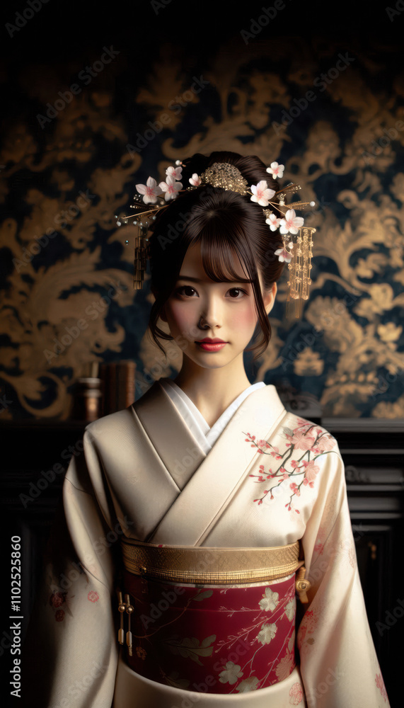 着物を着た女性 着物を着た女性