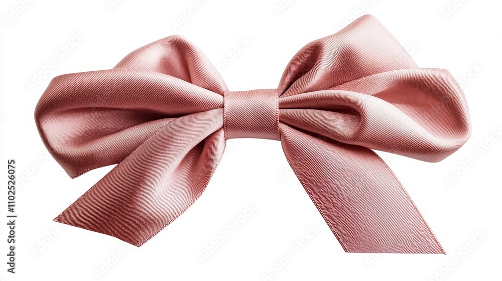 Valentine ribbon bow with a soft satin texture in blush pink, isolated on white, high detail and elegant styling, romantic feel Valentine ribbon bow with a soft satin texture in blush pink, isolated on white, high detail and elegant styling, romantic feel