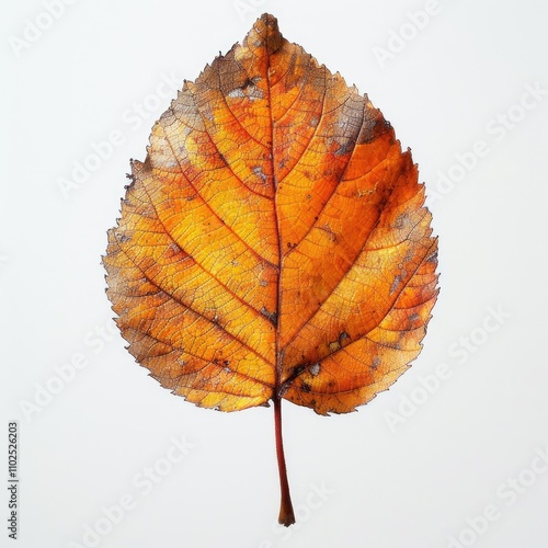 Close up of autumn leaf   studo shot photo