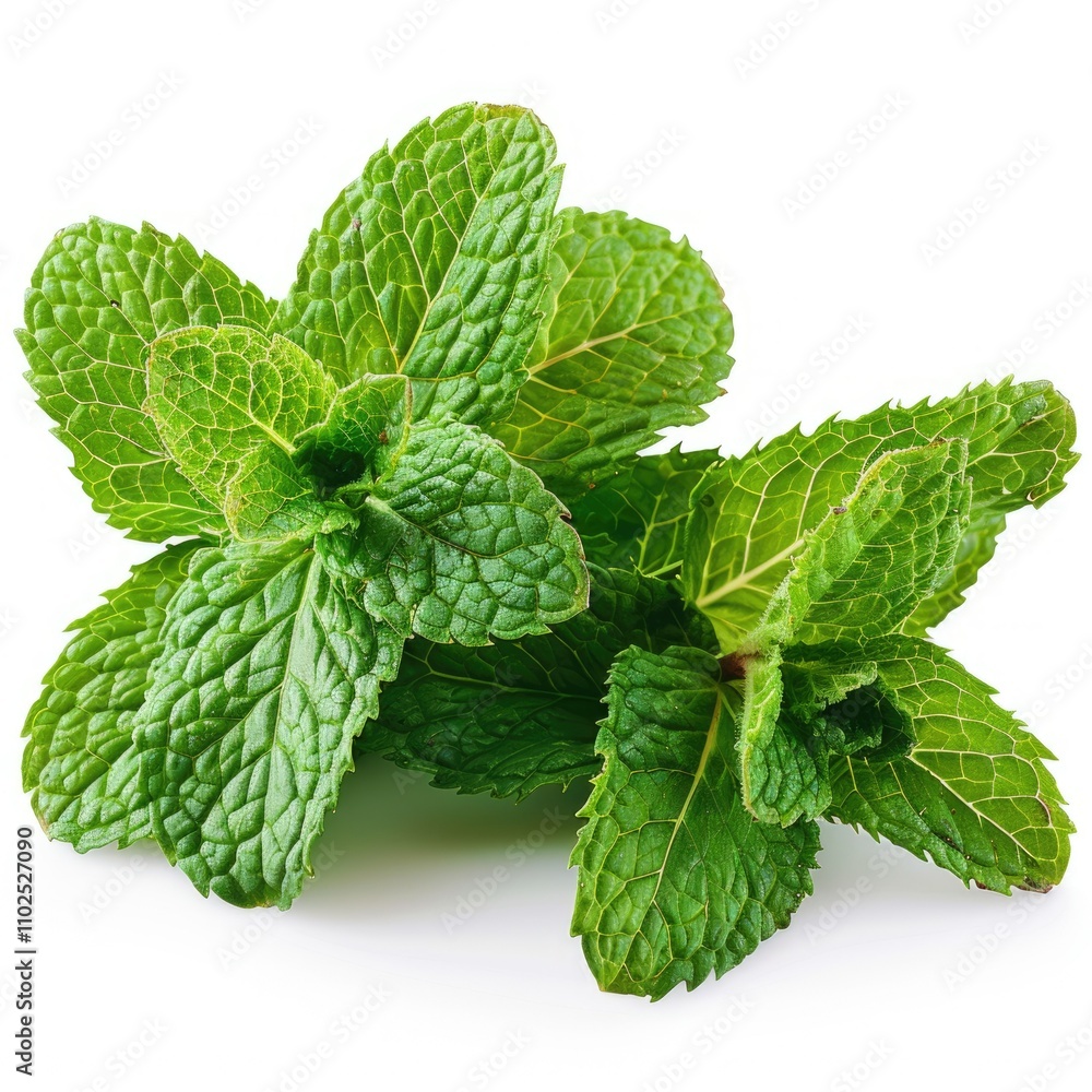 Fresh mint leaves isolated on white background. Fresh mint leaves isolated on white background.