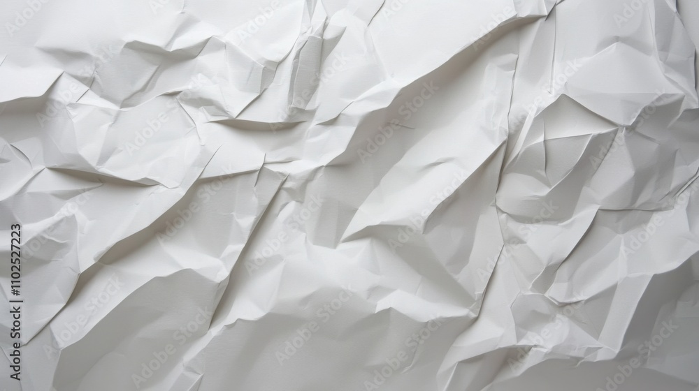 A close-up of crumpled white paper creating unique textures and shadows in a soft, neutral tone. Perfect for backgrounds or creative projects. A close-up of crumpled white paper creating unique textures and shadows in a soft, neutral tone. Perfect for backgrounds or creative projects.
