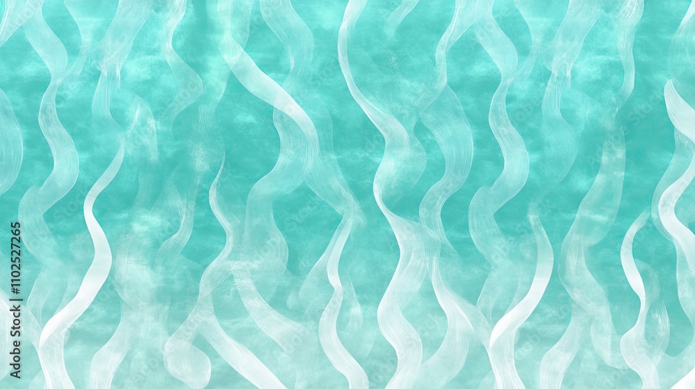 Obraz premium Abstract teal and white wavy background texture.