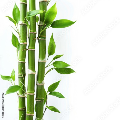 green bamboo isolated on a white background photo