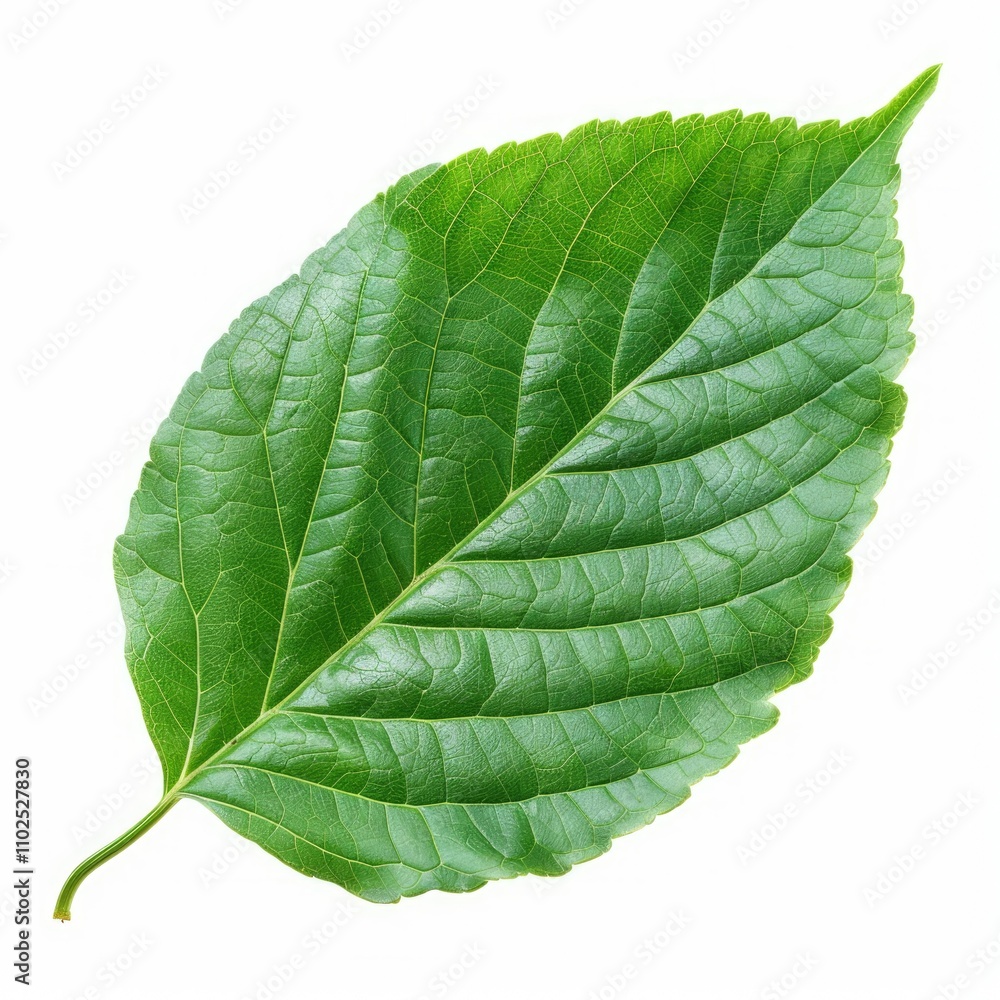 Obraz premium green leaf on white background