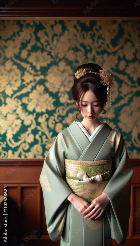 着物を着た女性 着物を着た女性