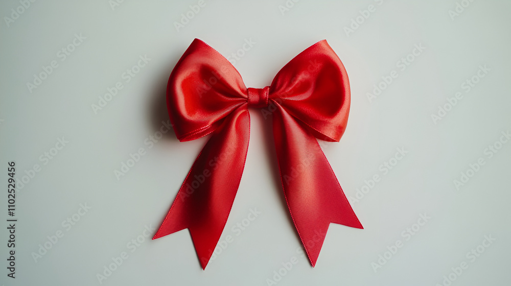 Red bow on white Red bow on white
