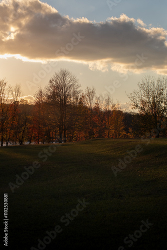 sunset on rolling hills