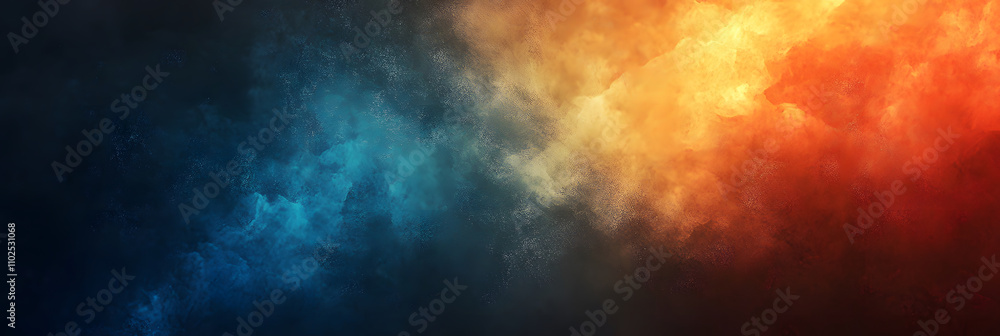 Naklejka premium Vibrant blend of colors creating an abstract background with blue, orange, and black tones