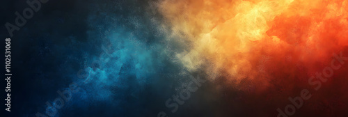 Vibrant blend of colors creating an abstract background with blue, orange, and black tones