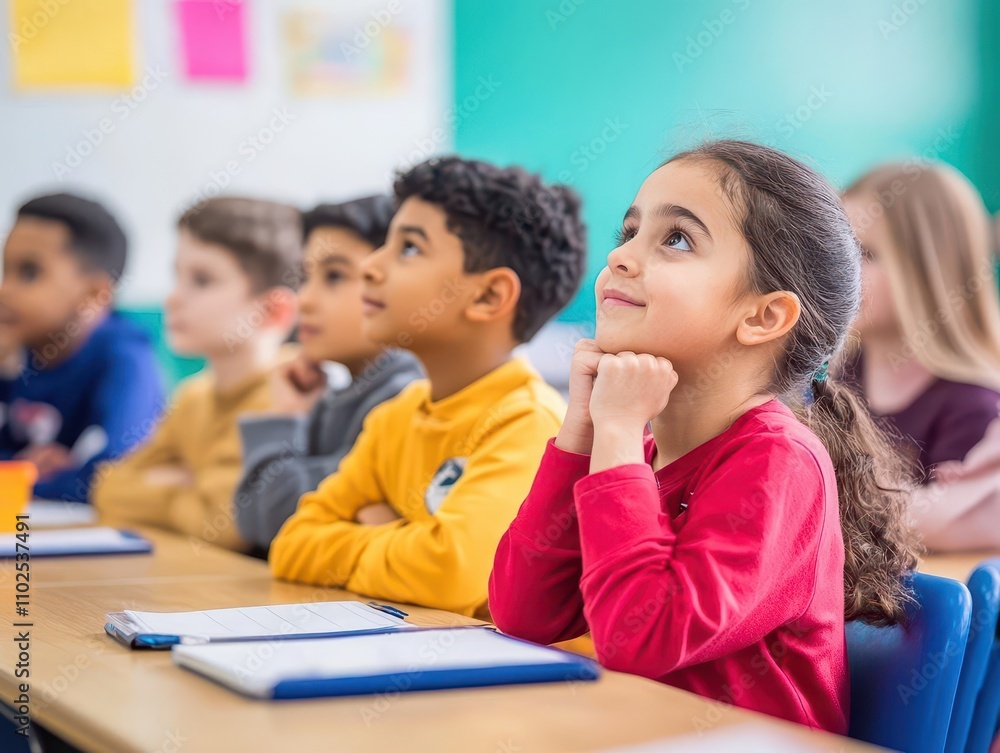 A classroom filled with students from diverse backgrounds, engaged in interactive learning side view promoting education equality advanced tone Complementary color scheme A classroom filled with students from diverse backgrounds, engaged in interactive learning side view promoting education equality advanced tone Complementary color scheme