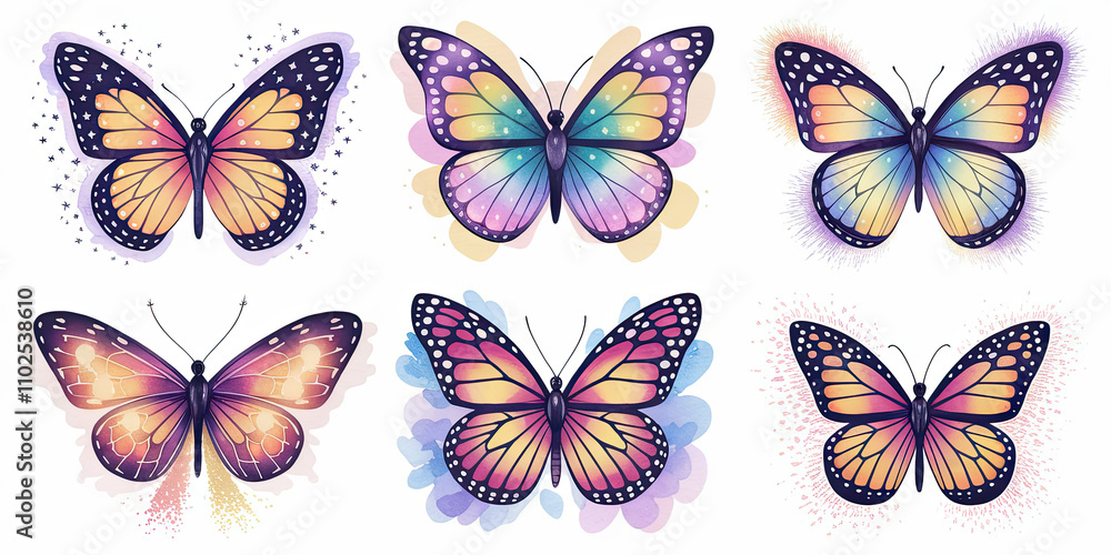 Magical Watercolor Illustration of Five Different Holiday Objects - Image 2 Magical Watercolor Illustration of Five Different Holiday Objects - Image 2
