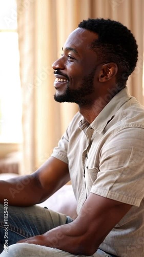 A man smiling while drinking a glass of water, enjoying the benefits of hydration in a serene environment.