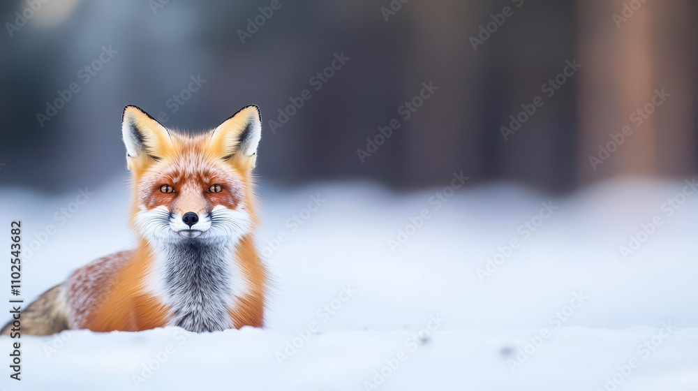 A red fox emerging from a snowy forest, warm and cool tone contrast, soft lighting, highdefinition, minimalist focus A red fox emerging from a snowy forest, warm and cool tone contrast, soft lighting, highdefinition, minimalist focus