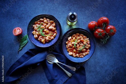 Ikarian style bean and fennel longevity stew. Horizontal orientation.