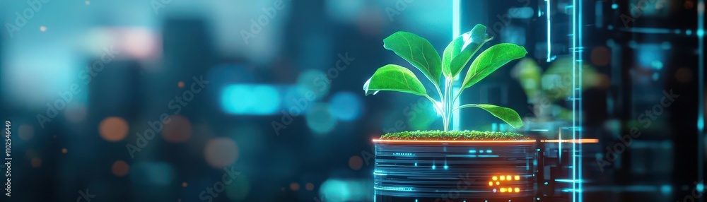 A thriving vertical farm in an urban cityscape, glowing LED lights for plants, clean and sustainable, futuristic concept art, 3D style A thriving vertical farm in an urban cityscape, glowing LED lights for plants, clean and sustainable, futuristic concept art, 3D style