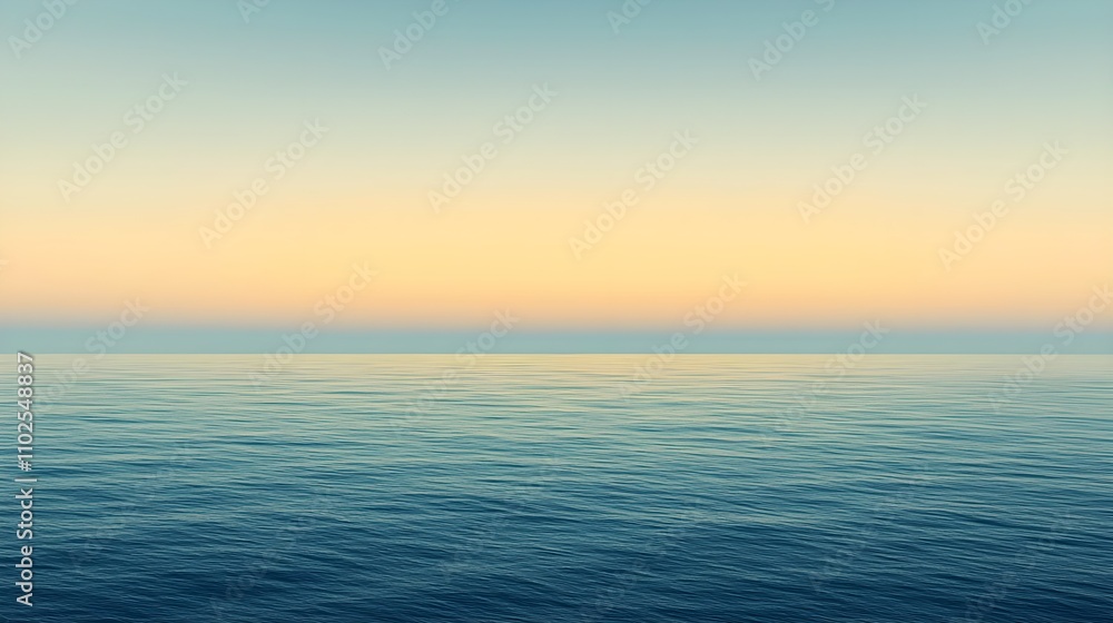 Horizon at sea, layers of blue and gold, peaceful abstract landscape Horizon at sea, layers of blue and gold, peaceful abstract landscape