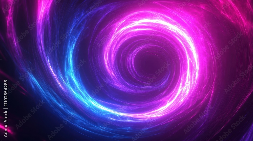 A swirling vortex of vibrant blue and pink light creating a cosmic effect. A swirling vortex of vibrant blue and pink light creating a cosmic effect.