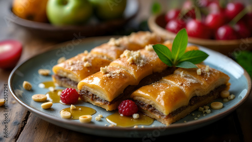 Delicious Baklava with Nuts and Honey