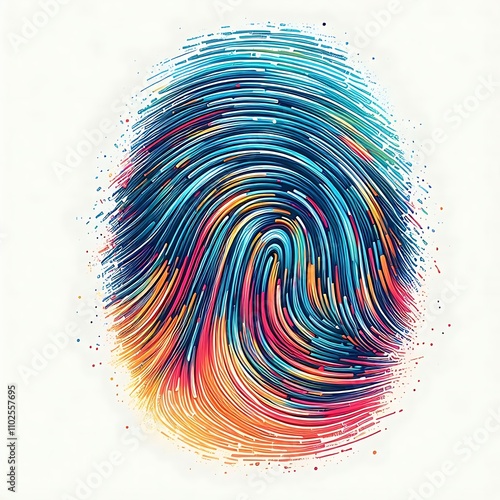 Colorful abstract fingerprint design. photo