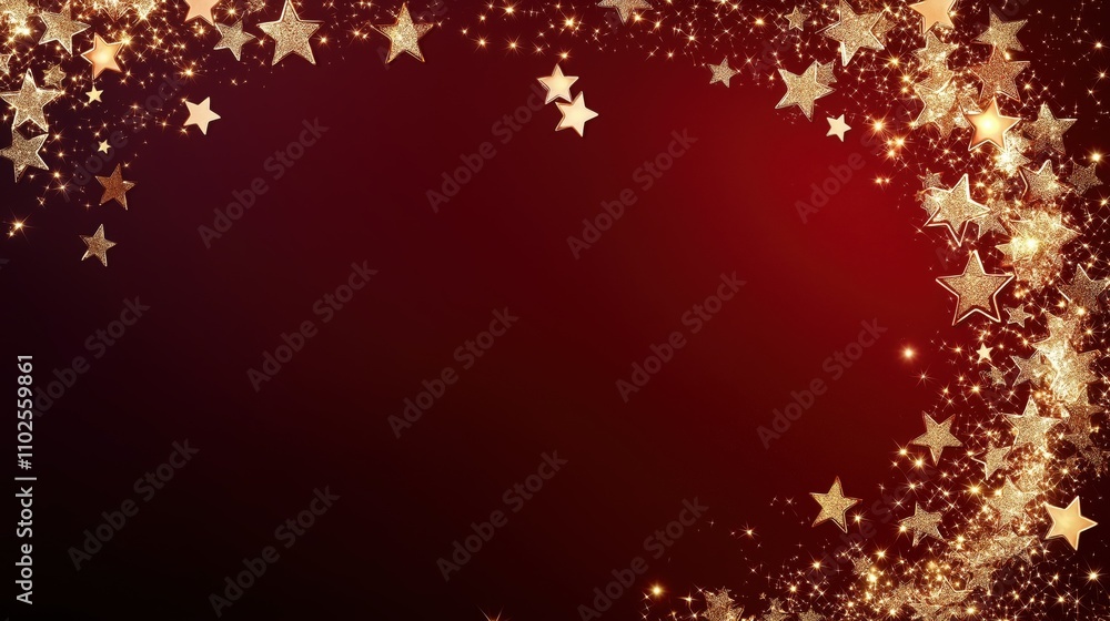 Brightly decorated backdrop with a garland of golden stars creating a festive atmosphere for celebrations and events Brightly decorated backdrop with a garland of golden stars creating a festive atmosphere for celebrations and events
