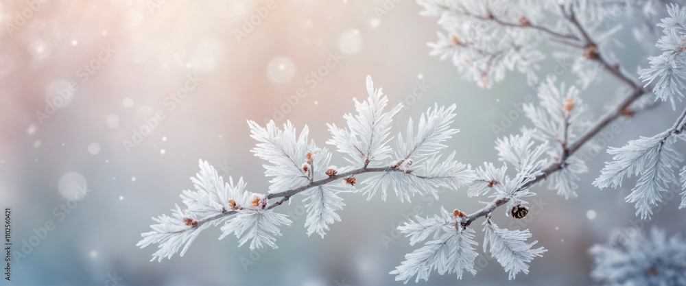 Naklejka premium snow covered branches