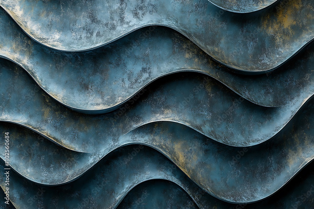 Abstract Blue Metal Wave Pattern Abstract Blue Metal Wave Pattern