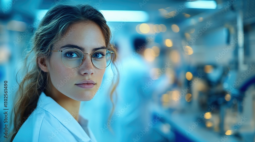 Young Female Scientist in Modern Laboratory Setting Young Female Scientist in Modern Laboratory Setting