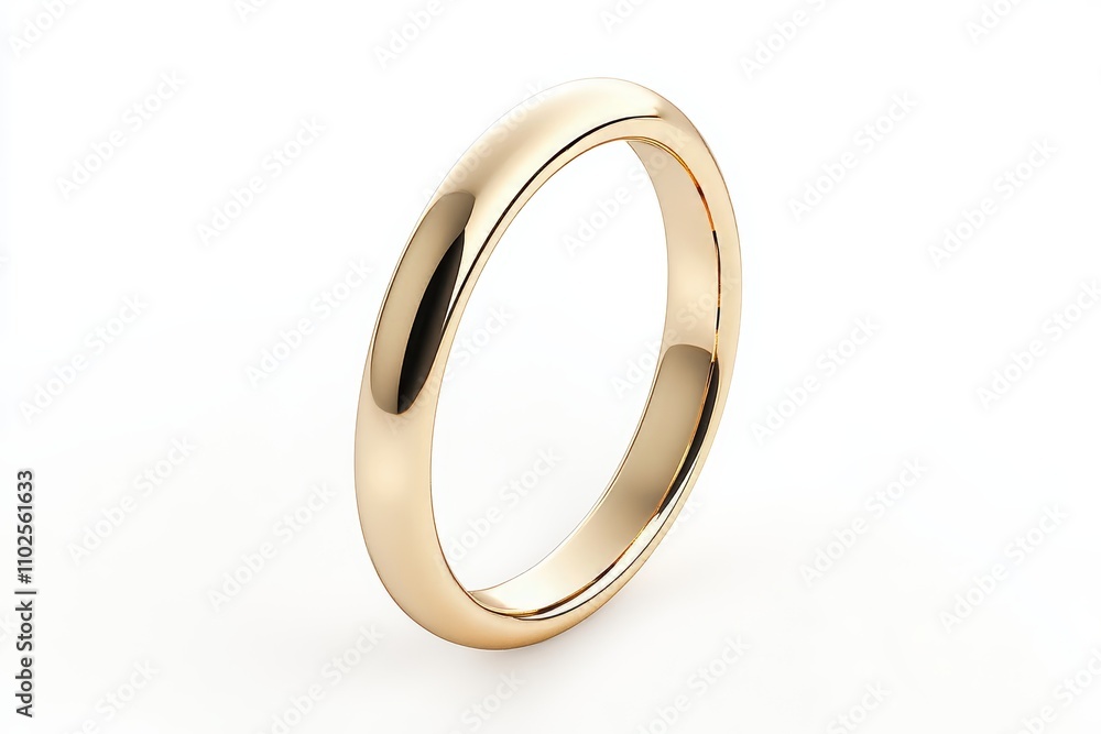A gold banded ring with a shiny finish A gold banded ring with a shiny finish