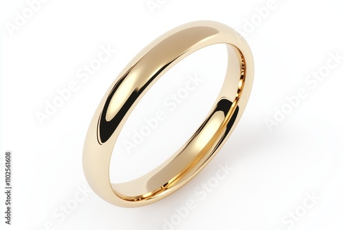 A gold banded ring with a shiny surface