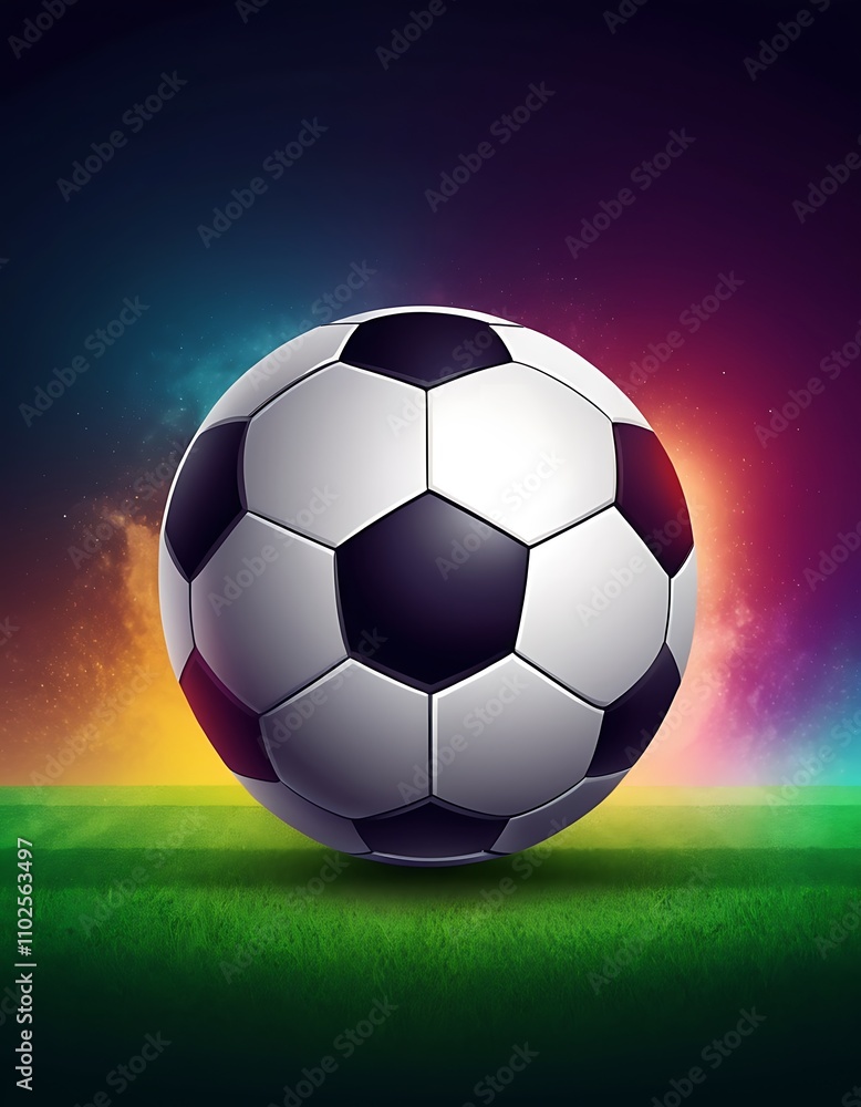Fototapeta premium soccer ball on green grass