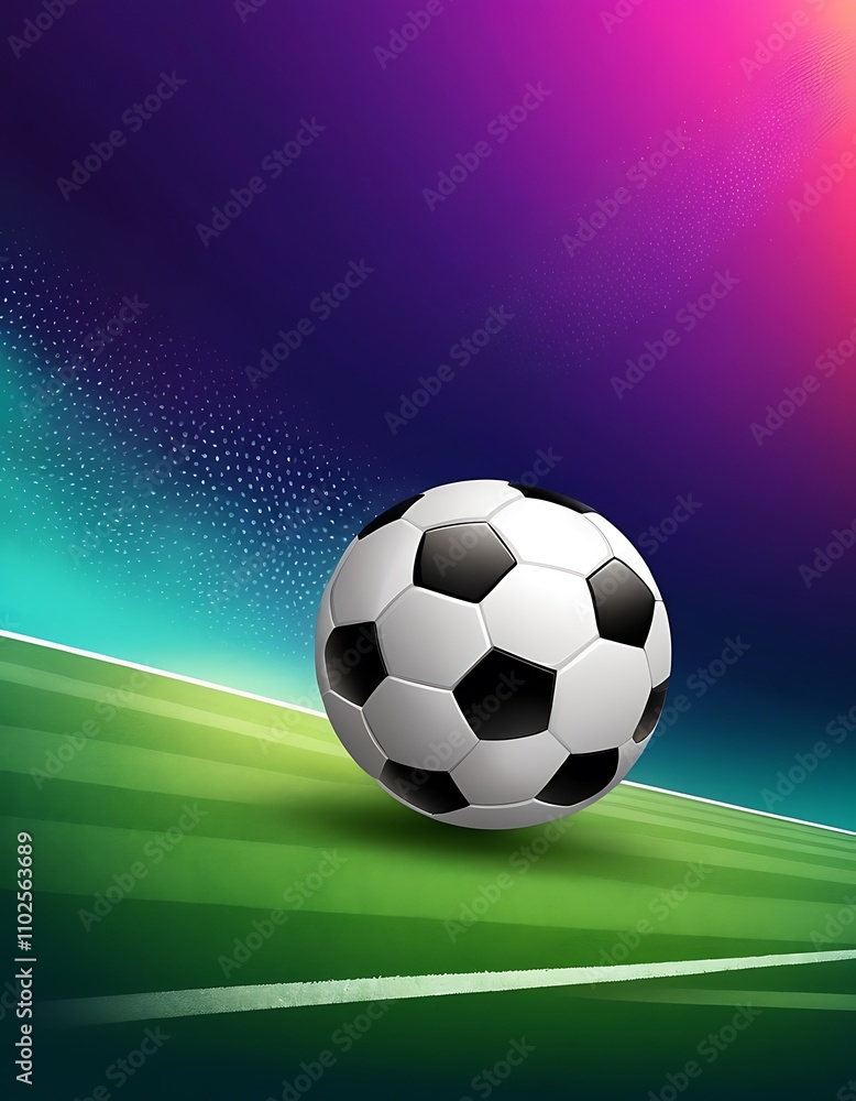 Obraz premium soccer ball on green background