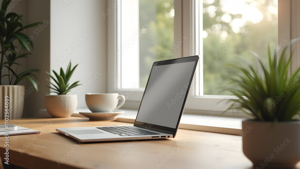 Modern Minimalist Home Office Stock Photo – Natural Light and Clean Aesthetic, minimalist home office, modern workspace, natural light photography Modern Minimalist Home Office Stock Photo – Natural Light and Clean Aesthetic, minimalist home office, modern workspace, natural light photography