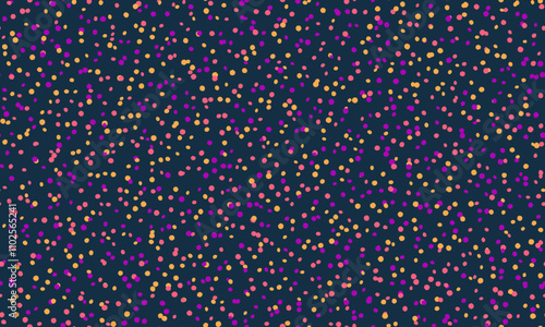 Seamless spotted pattern with colorful round shapes, ideal for abstract backgrounds, wallpaper, or textile prints with a geometric touch.