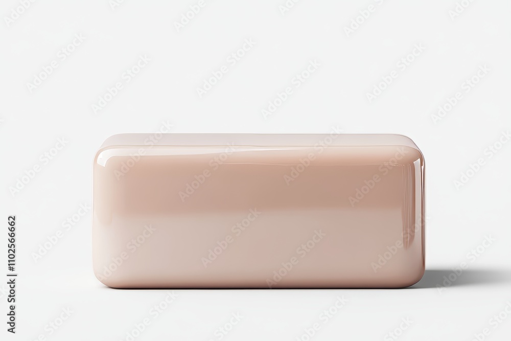 A white box with a pink surface, the perfect form of soap A white box with a pink surface, the perfect form of soap