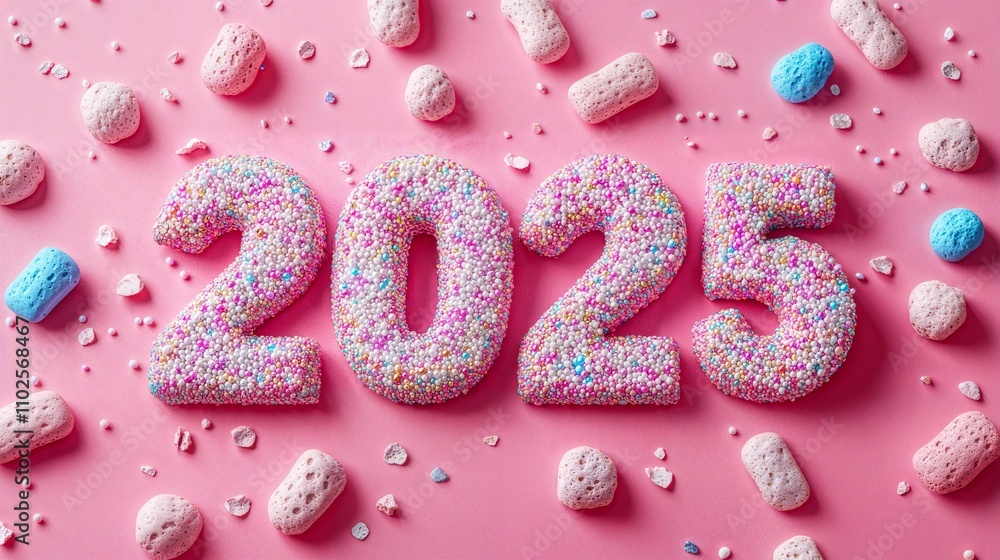 Macarons and 2025 New Year numbers Macarons and 2025 New Year numbers