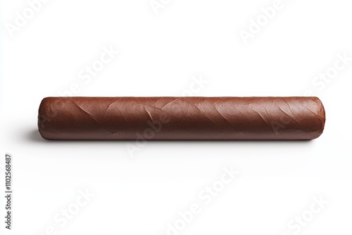 A long brown cigar is shown on a white background photo