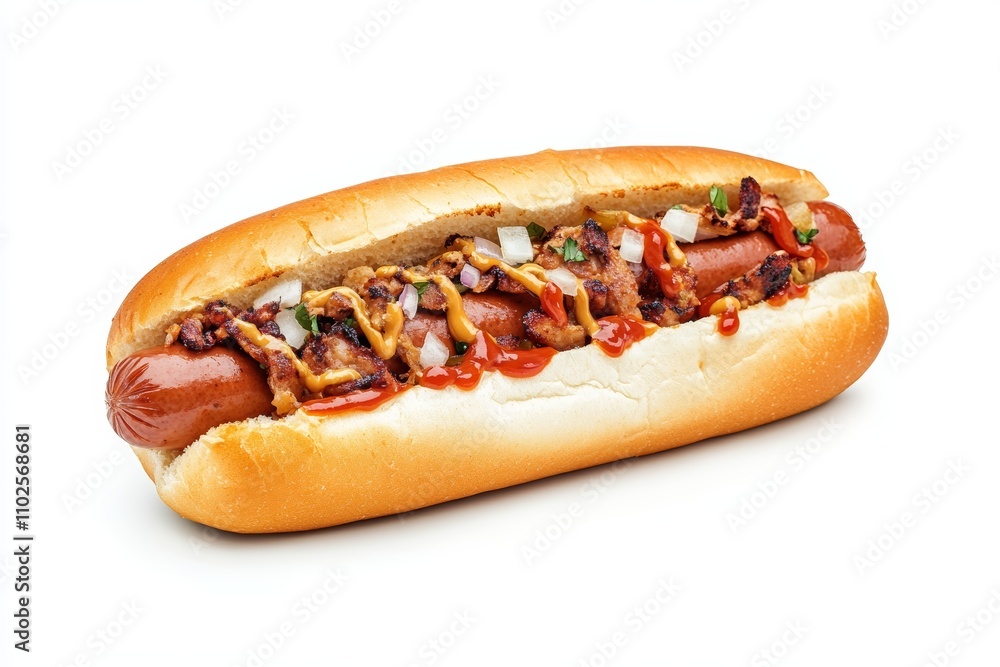 A hot dog with mustard and onions on it A hot dog with mustard and onions on it