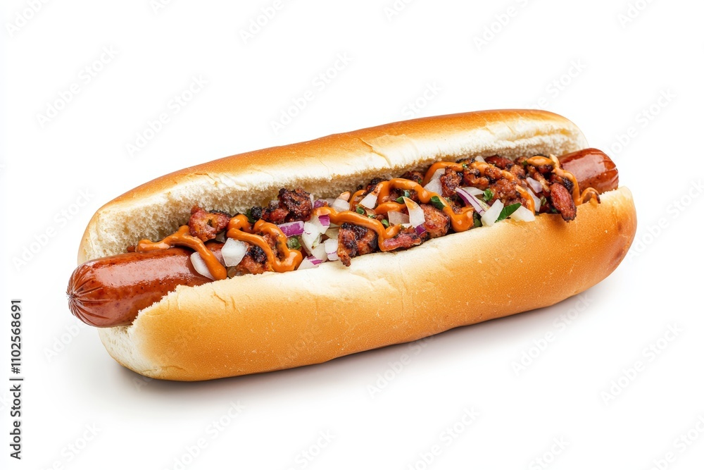 A hot dog with mustard and onions on it A hot dog with mustard and onions on it