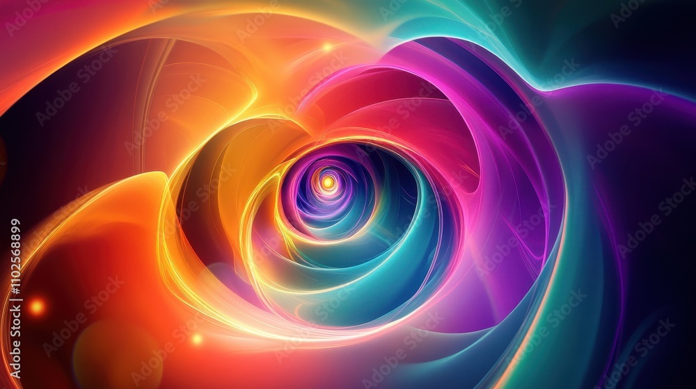 70s wallpaper with neon shapes spiraling into a glowing tunnel of color 70s wallpaper with neon shapes spiraling into a glowing tunnel of color