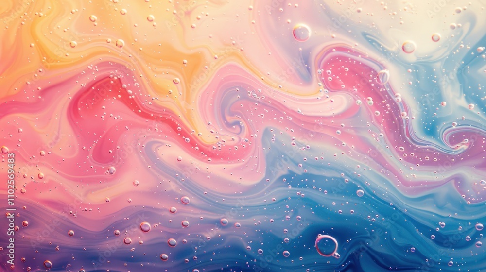 Abstract pastel swirl with bubbles. Abstract pastel swirl with bubbles.