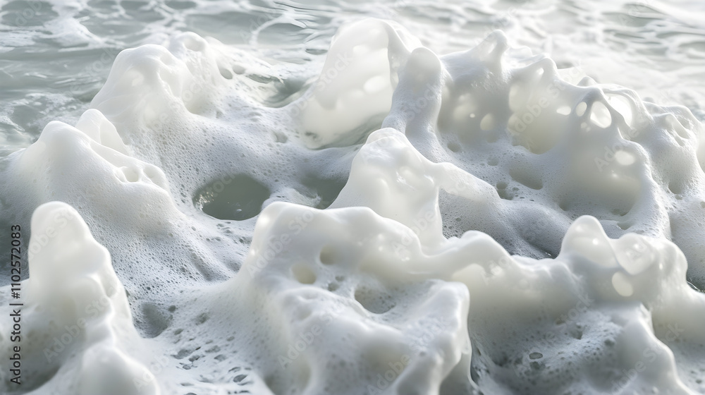 Obraz premium Serene Dance of White Sea Foam on Pristine Azure Waters Unveiling Nature's Tranquil Beauty and Harmony