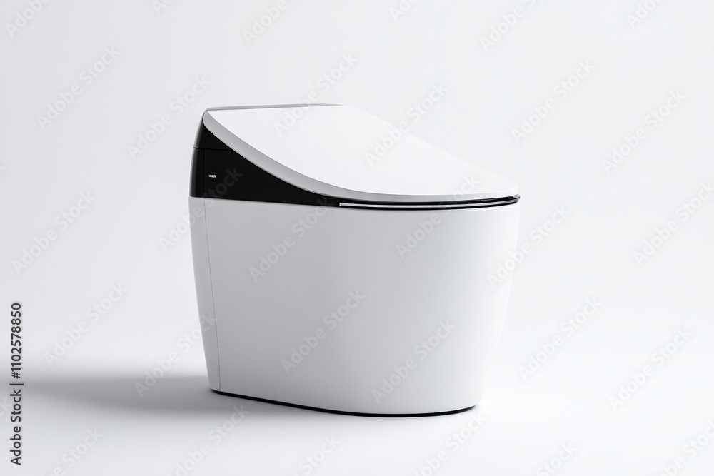 A white toilet with a black lid A white toilet with a black lid