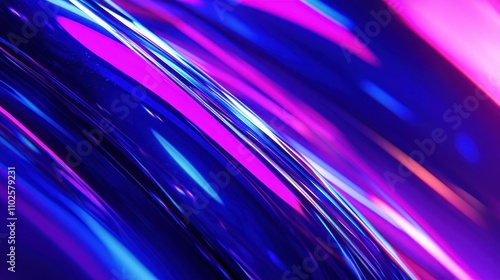 Abstract Vibrant Blue Pink Neon Light Streaks