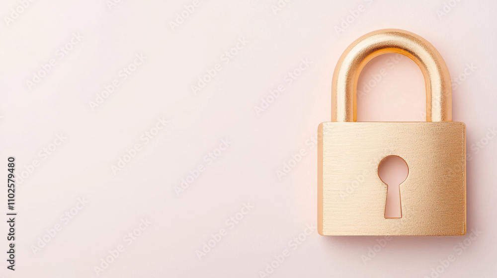 golden padlock symbolizes security and protection, featuring keyhole that represents access and privacy. This conveys sense of safety and confidentiality golden padlock symbolizes security and protection, featuring keyhole that represents access and privacy. This conveys sense of safety and confidentiality