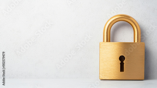 golden padlock symbolizes security and protection, standing against light background. This evokes feelings of safety and trust