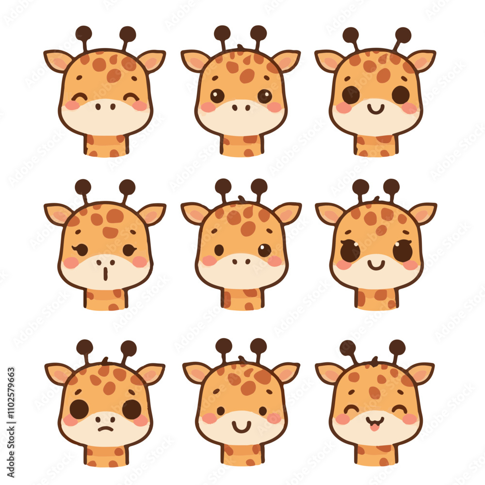 Obraz premium set of funny cartoon Giraffes